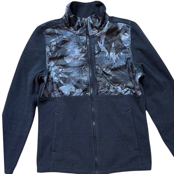 North Face 200 Tundra Denali Fleece Jacket Women’s Medium Blue Floral Camo - Picture 1 of 14